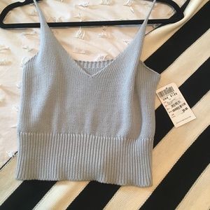 Light Blue Knit Crop by Brandy Melville